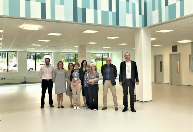 Building Development Committee with LTHT team stood in new pathology lab